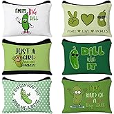 Clysee 6 Pcs Pickle Makeup Bags Cosmetic Bag Graduation Gift Zipper Pouch Bag Portable Travel Pouch Xmas Birthday Gift for Women Girls Friends