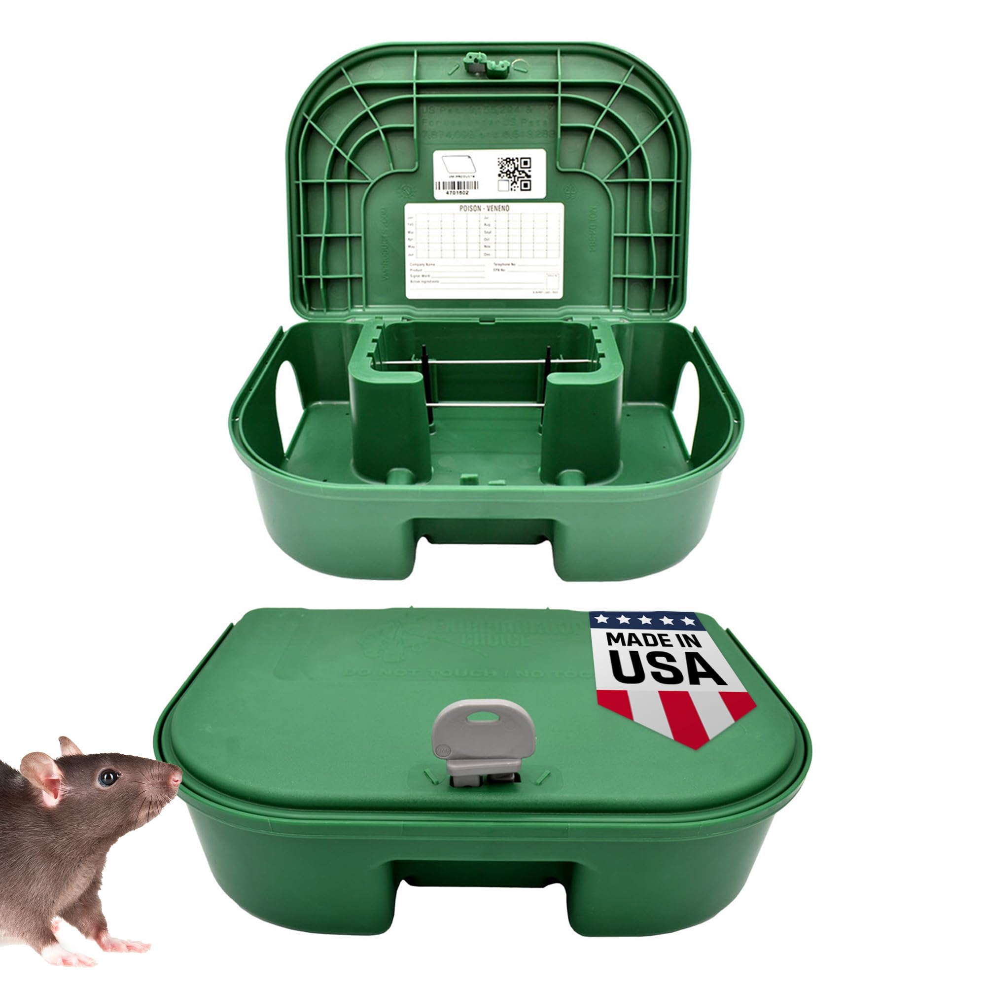 Photo 1 of Exterminators Choice - Large Rat Bait Station Boxes with 1 Key - Heavy Duty Mouse Trap Poison Holder - Great for Catching Rats and Mice - Pest Control - Durable and Discreet