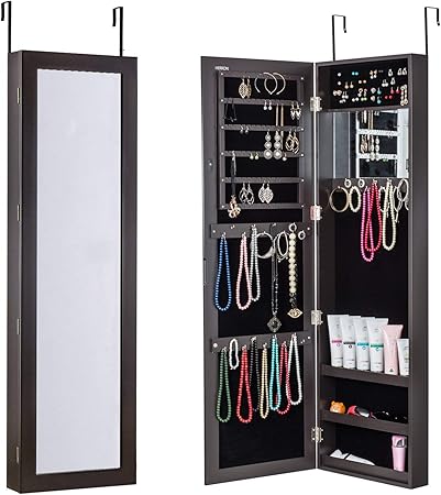 Clóset para Joyería con Puerta de Espejo o Montado en la Pared, Joyero