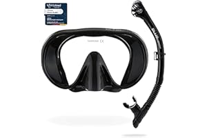 Cressi Adult Wide View Single Lens Comfortable Snorkeling Mask & Dry Snorkel - Musa & Scilla: Designed in Italy