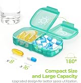 AUVON XL Weekly Pill Box Organiser 2 Times a Day Cyan Privacy Case view 2