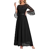 Wedtrend Women's Formal Dresses 2025 Wedding Guest Dress Bell Sleeve Bridesmaid Dresses Maxi Evening Dress