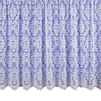 Kent White Net Curtain 36 90cm Drop In Luxury Victorian Lace