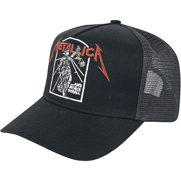Rock Off Cappellino Da Baseball Pantera Patch Band Logo, Unisex, Con Visiera E Retro A Rete, Regolabile Con Clip In Plastica, Nero E Rosso, Uomo E Donna