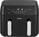 EMtronics EMAFDD9L Dual Air Fryer 9L 8 Pre-Set Menus 1750W Black view 3