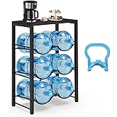Semoprus 5 Gallon Water Bottle Holder for 6 Bottles, 3 Tiers Heavy-Duty Water Cooler Jug Rack with Reinforcement Frame for Home, Office, Restaurant