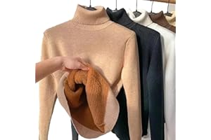 oliwex Winter Fleece Thick Knitted Bottoming Shirt, 2023 New Casual Thick Turtleneck Sweater Soft Thermal