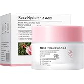 Rose Day Face Cream with Natural Rose Oil, Rose Moisturizing Cream with Hyaluronic Acid, Moisturizing and firming Face Cream, Rose Water Revitalizing Day Cream, Face Moisturizer for dry skin