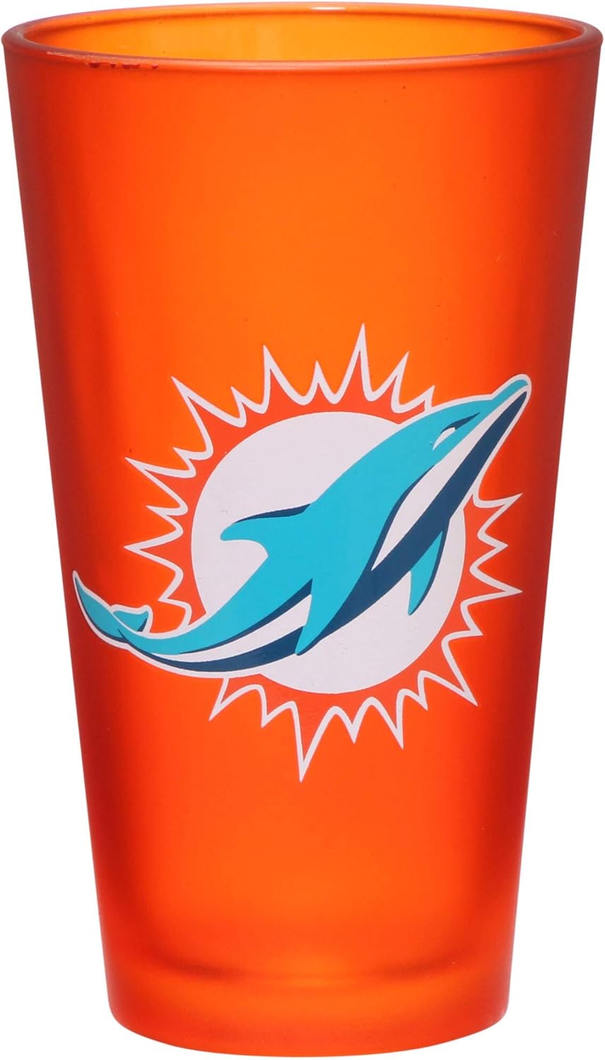 Miami Dolphins 16 oz. Team Color Frosted Pint