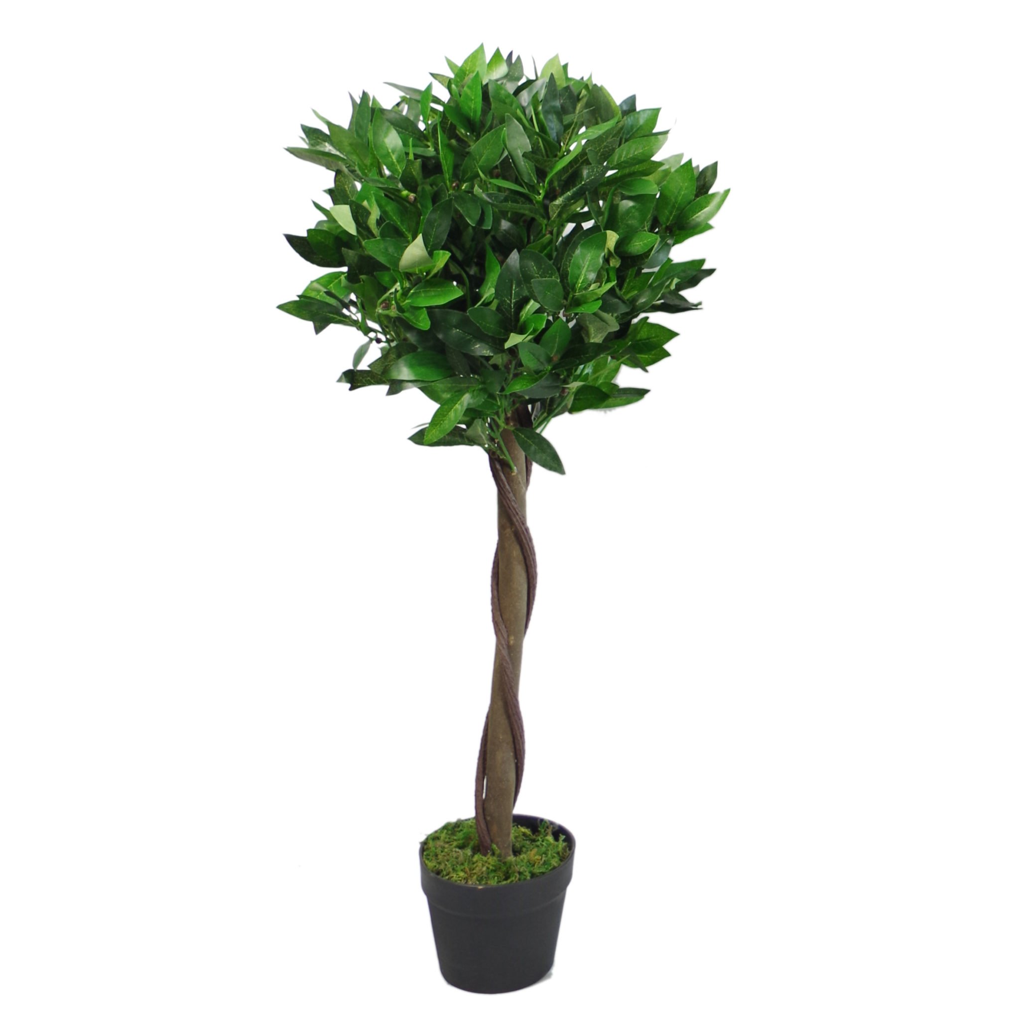 Leaf Design UK Artificial Bay Laurel Topiary Ball Tree, Green Twist, 90cm (3ft)