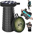 LOCYOP Telescoping Stool with Cushion,Portable Stool Sturdy and Lightweight,Retractable Stool Collapsible Stool Camping Stool for Picnic Fishing Hiking Capacity 440Ib with Carry Bag Carabiner