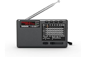 RADIWOW XHDATA D368 Shortwave AM FM 12 Band DSP Stereo Portable Radio MP3 Player Wireless BT Speaker with Rechargeable Battery Multimedia Speaker Support Micro SD Card USB Flash Drives (Black)