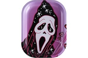 Metal Rolling Tray, Perfect Rolling Station, Easy to Carry, Devil Mask Printing 7" L x 5.5" W