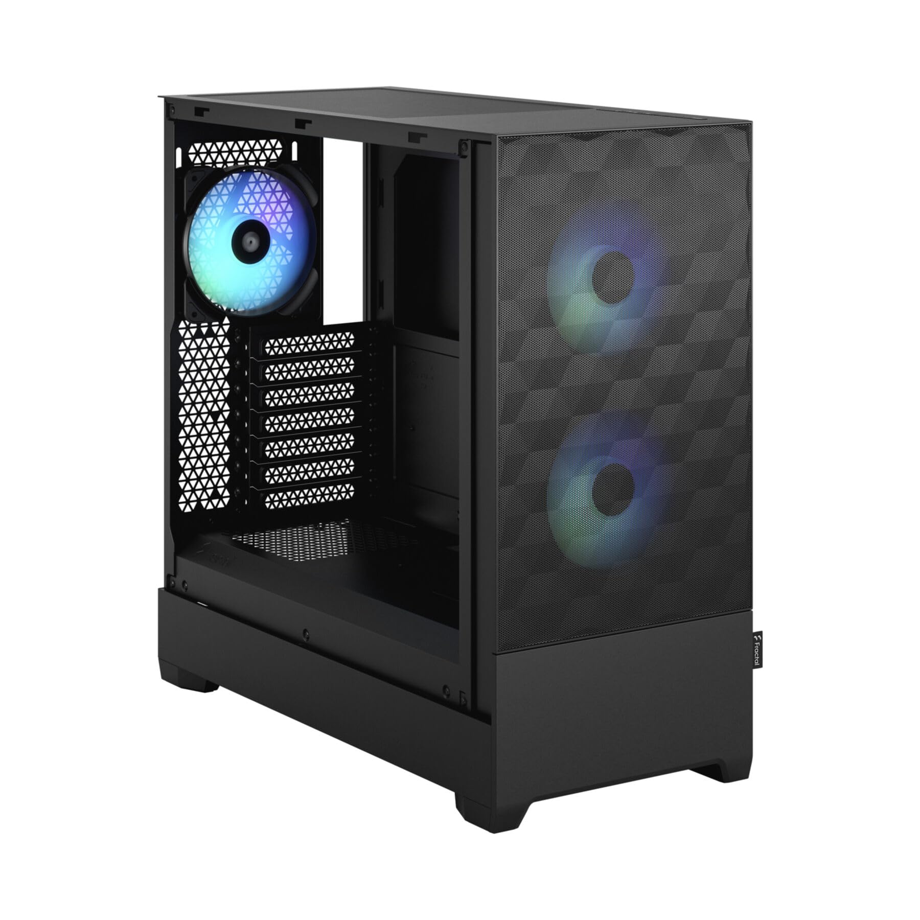 Fractal Design Pop Air RGB Black – ATX-Mid-Tower-PC-Gehäuse, Frontblende aus Waben-Mesh, gehärtetes Glas, 3 × 120-mm-RGB-Lüfter, hoher Luftdurchsatz, mATX/Mini-ITX 7