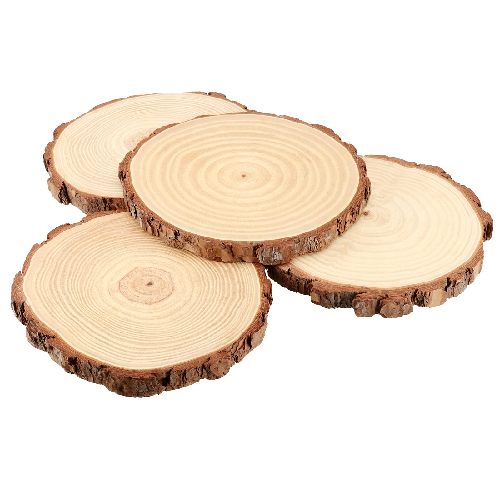 MAHIONG 8 PCS 18-20cm Natural Wood Slices, Large Unfinished Wooden Discs Wooden Log Slices, Wood Round Wood Circles for Crafts Arts Decor Wedding Christmas DIY Projects