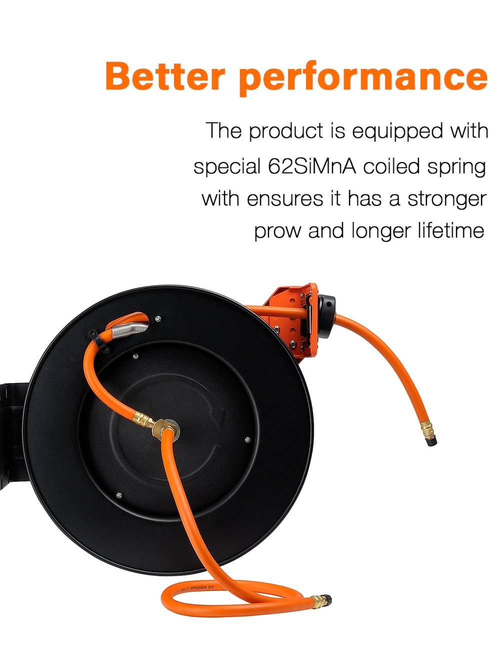 Giraffe Auto Retractable Air /Water Hose Reel with Free 3/8 In. x 25 Ft