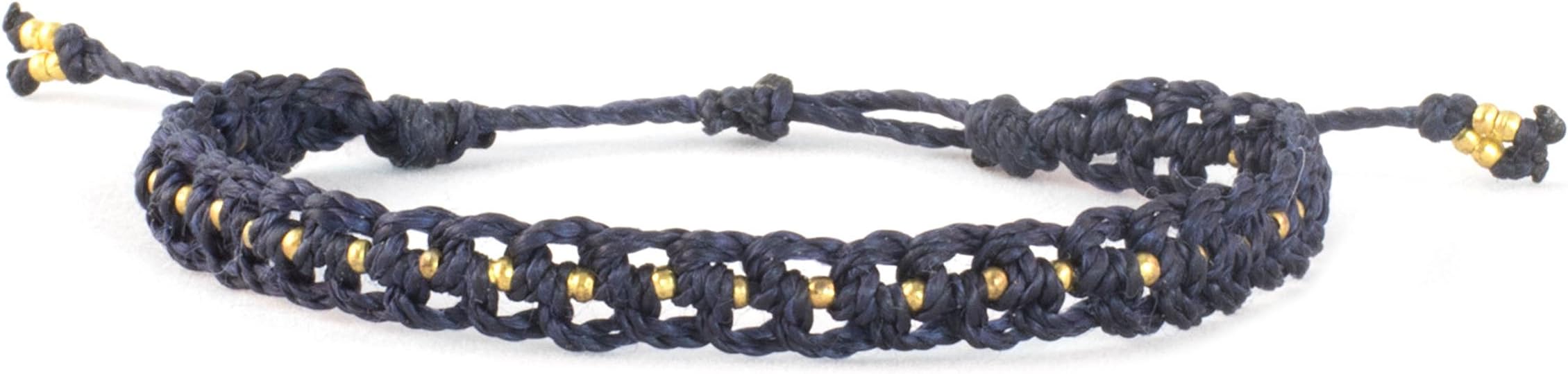 Midnight Blue Boho Chic Bracelet for Women Beach Surf Yoga Slip Knot Surfer Hippie Jewelry KarmaViva