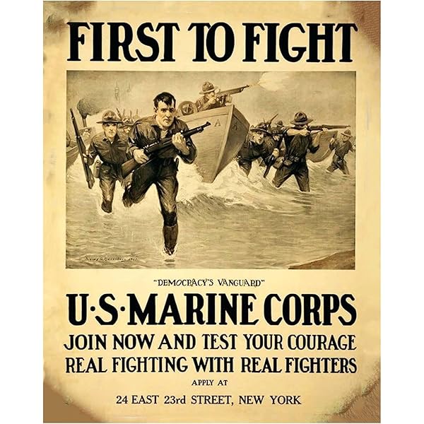 Amazon.com: US Marine - Lets Go Get Em - WWI - Vintage
