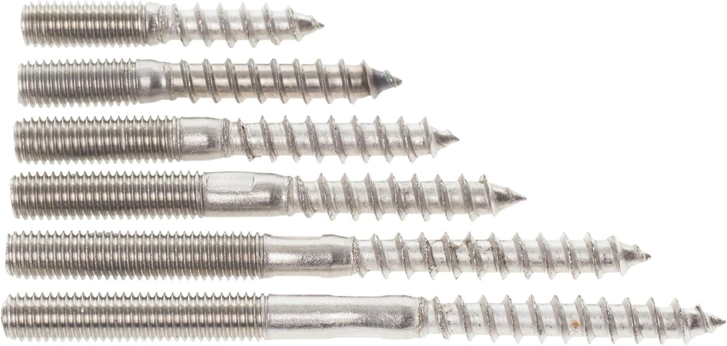 6mm / M6 x 100 A2 Stainless Steel Hanger Bolts Wood to Metal Dual