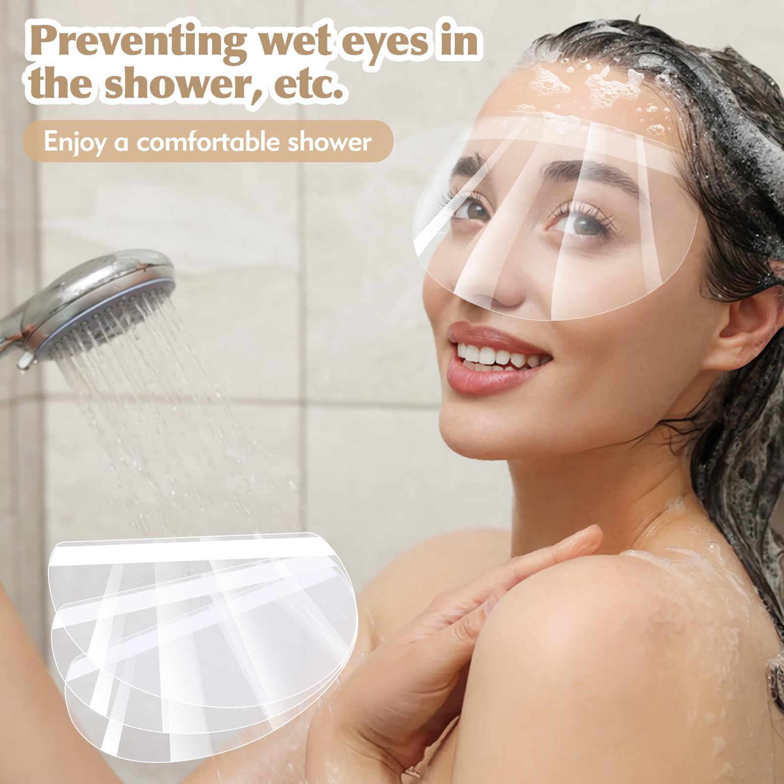 100 Pcs Clear Face Shield - Eye Shield After Cataract Surgery, Disposable Transparent Shower Face Eye Protector Shields Visors