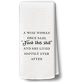 BCUANGD Funny Humorous Kitchen Towels Decor - Sarcastic Funny Dish Towel with Saying Hand Tea Towels, Hostess Housewarming Gifts for Christmas Dish Towel Dishcloths Decorations for Kitchen, 16"x24"