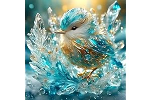 ZHUDENGXJL Birds Diamond Art Kits for Adults,5D Diamond Painting Kits for Adults Beginners,DIY Full Drill Blue Flower Diamond Dots with Gem Art for Birds Home Wall Decor 12 X 12 Inch