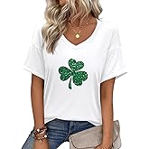 Zeagoo Womens Summer Tops Short Sleeve Casual Shirts Floral Tee Trendy 2026 Basics V Neck Plain Tshirt