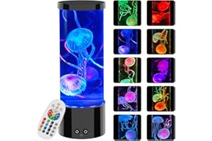 Jellyfish Lamp with Remote Control, 17 Color Changing Jellyfish Light with 2 Lifelike Jellyfish, Home Decor Creative Jelly Fi