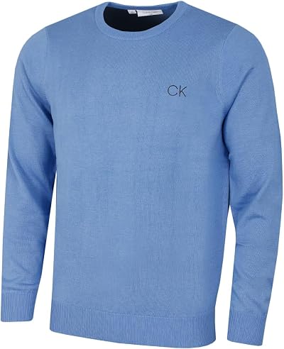 Calvin Klein Golf Mens Round Neck Tour Sweater Blue Marl L
