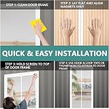 SMALUCK Magnetic Door Screen 80x200 cm White Heavy Duty Fly Mesh with Magnets view 6