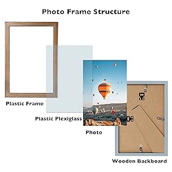 JCJMY 7x10 Picture Frame Set of 6 Rustic Brown for
