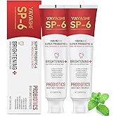 2-Pack SP-6 Probiotic Whitening Toothpaste - Enhanced Formula with 6 Probiotics for Teeth Whitening and Gum Health - Enamel-Safe, Fluoride-Free, Double Mint Flavor,Fresh Breath (Double Mint)