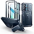 Dexnor for Samsung Galaxy A16-5G Phone Case, [2 Front Frame] [Built-in Magnetic Slide Camera Cover & Kickstand] Heavy Duty Protection Shockproof Case with Screen Protector, 6.7 inch Navy Blue