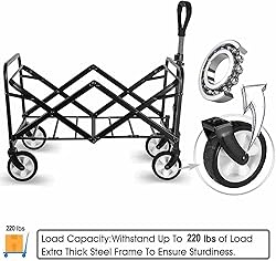 Collapsible Foldable Wagon, Beach Cart Large
