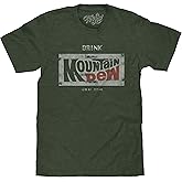 Tee Luv Men's Retro Drink Mountain Dew Shirt - Distressed Mt Dew Logo T-Shirt