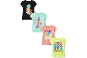The Children's Place Girls Trends,Icons Short Sleeve Graphic T-Shirts,4 Pack