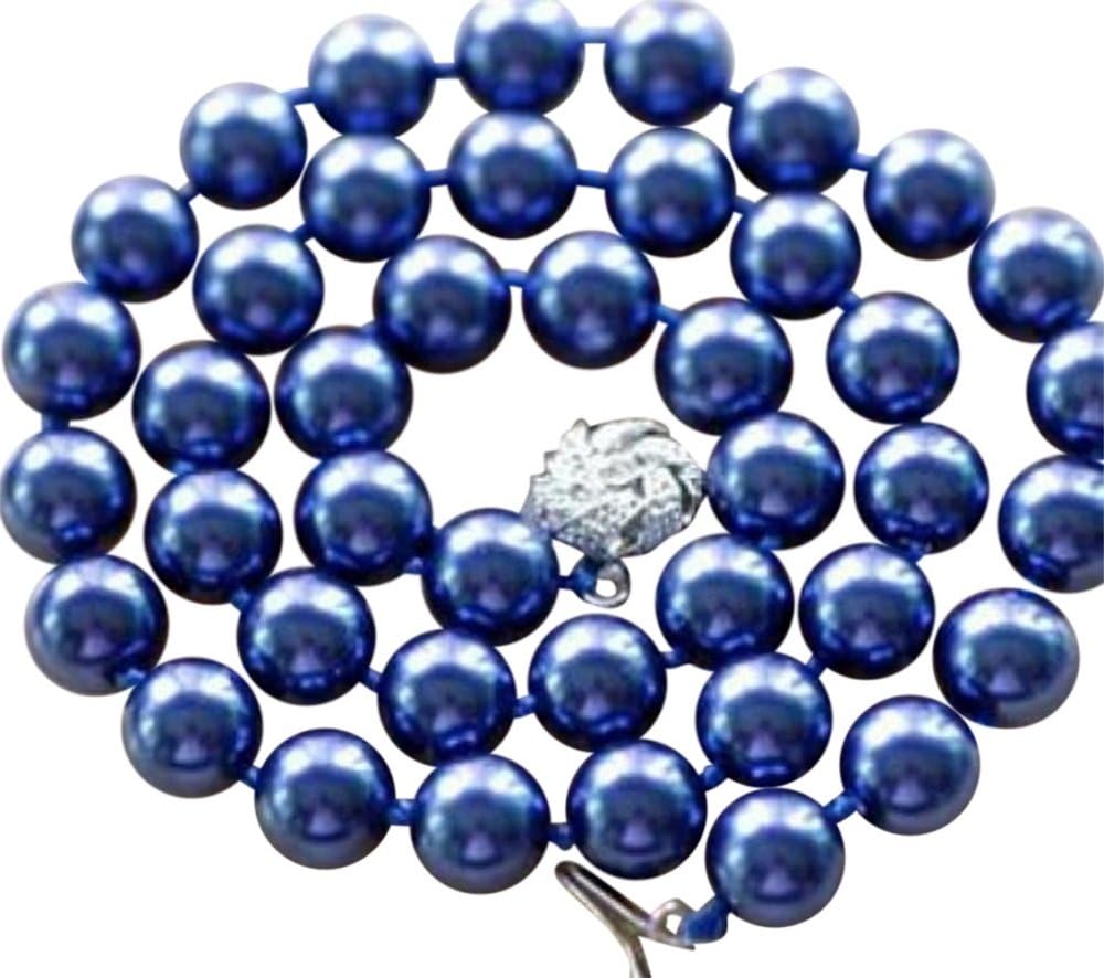 AAA Grade 10 mm Blue South Sea Shell Pearl Necklace