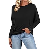 Zenlonr Long Sleeve Tops for Women Fall Fashion Outfits 2025 Crewneck Knit Basic Tee Shirts Business Casual Tops