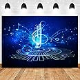 Music Night Backdrop Blue Photography Backgrounds Starlight Picture for Photo Booth Backdrops Kids Children Theme Party Backdrop YouTube Video Background Props 10X7FT KST017