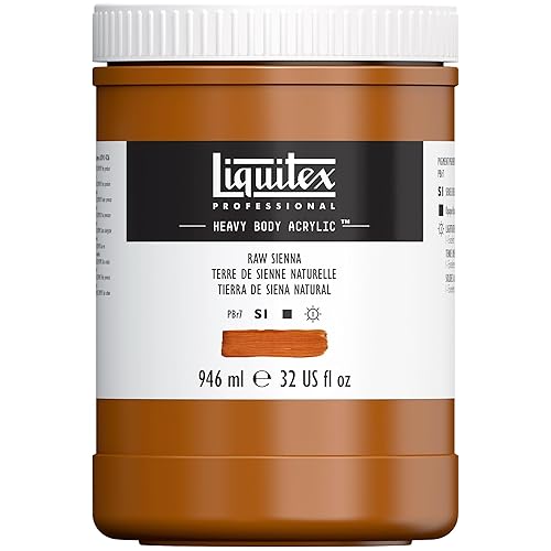 Liquitex Professional Heavy Body Acrylic Paint, 32-oz (946ml) Pot, Raw Sienna