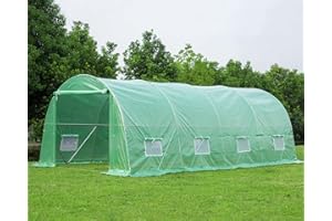 EROMMY 20' x 10' x 7' Greenhouse Large Gardening Plant Hot House Portable Walking in Tunnel Tent, Green House for Outside Winter Heavy-Duty with Reinforced Frame & 8 Screen Windows, Green