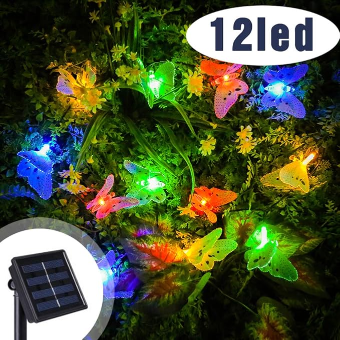 Solar Wandleuchte Schmetterling | Außenbeleuchtung Für Garten & Terrasse | Wasserdicht IP44