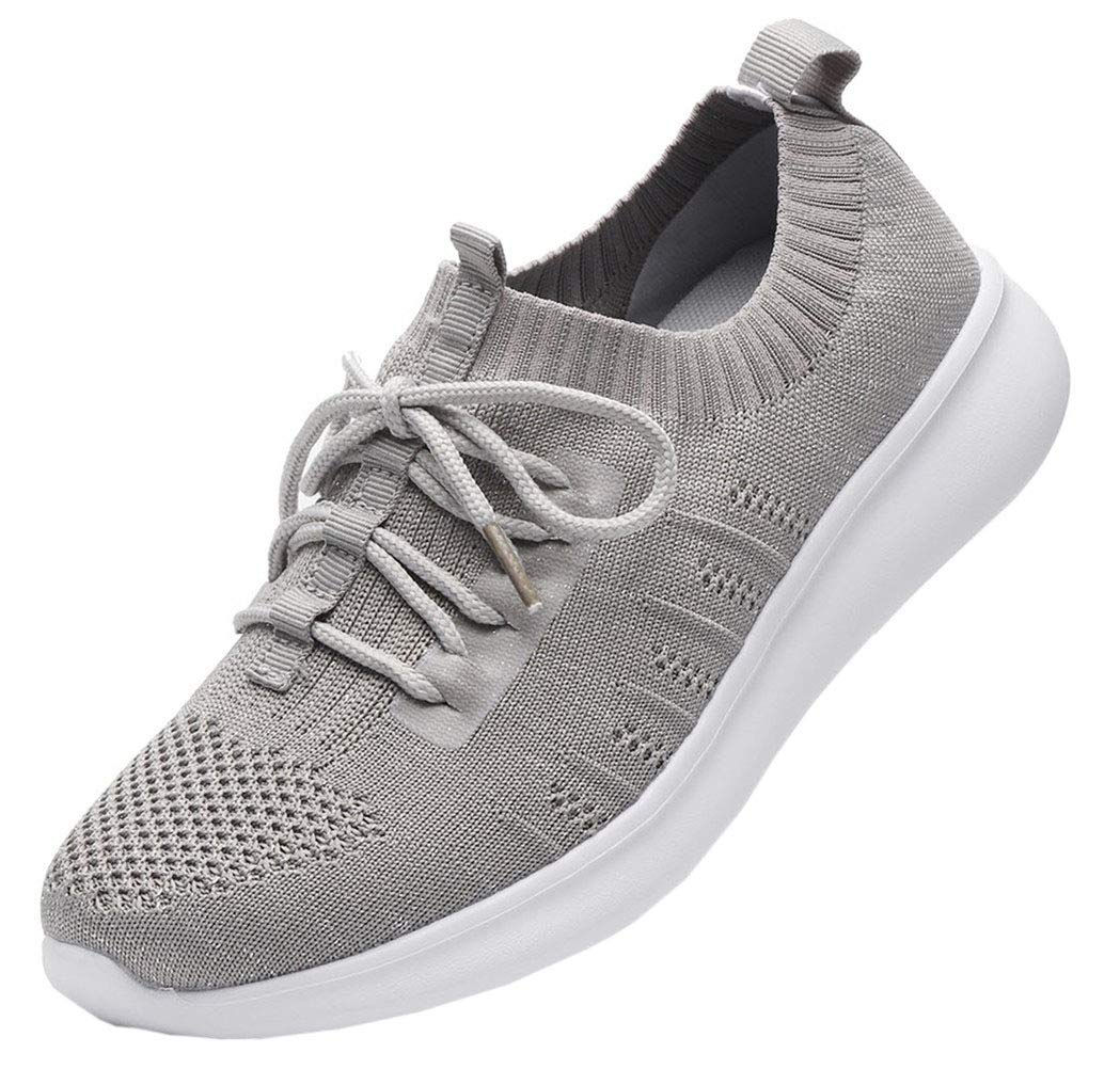 DADAWEN Women's Athletic Walking Shoes Lightweight Casual Breathable Sneakers Tennis Shoe Gray US Size 7 - Image 3