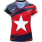 ARZA Women’s Cuba Fan Soccer Jersey – Red and Blue Short Sleeve Polyester Shirt