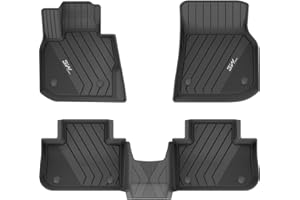 3W 2018-2024 BMW X3 Floor Mats & 2019-2024 X4 Floor Liner, All Weather TPE Custom Fit X3/X4 Accessories for BMW X3 30i X3 M40i X3 30e X3 M BMW X4 M M40i xDrive30i Full Set Car Mats, Black