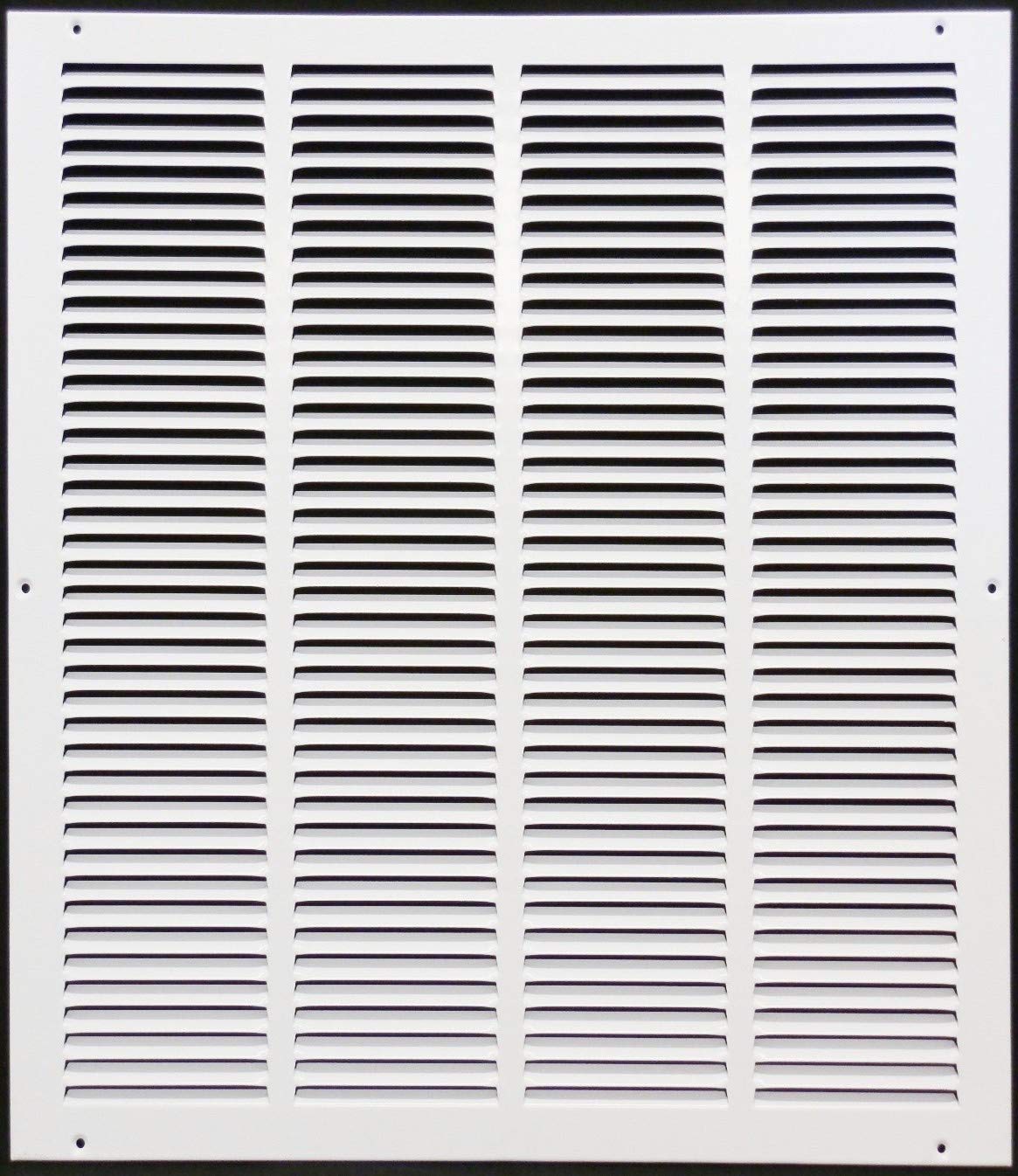 16 inch w X 20 inch h Steel Return Air Grilles - Sidewall and Ceiling - HVAC Duct Cover - White [Outer Dimensions: 17.75 inch w X 21.75 inch h]