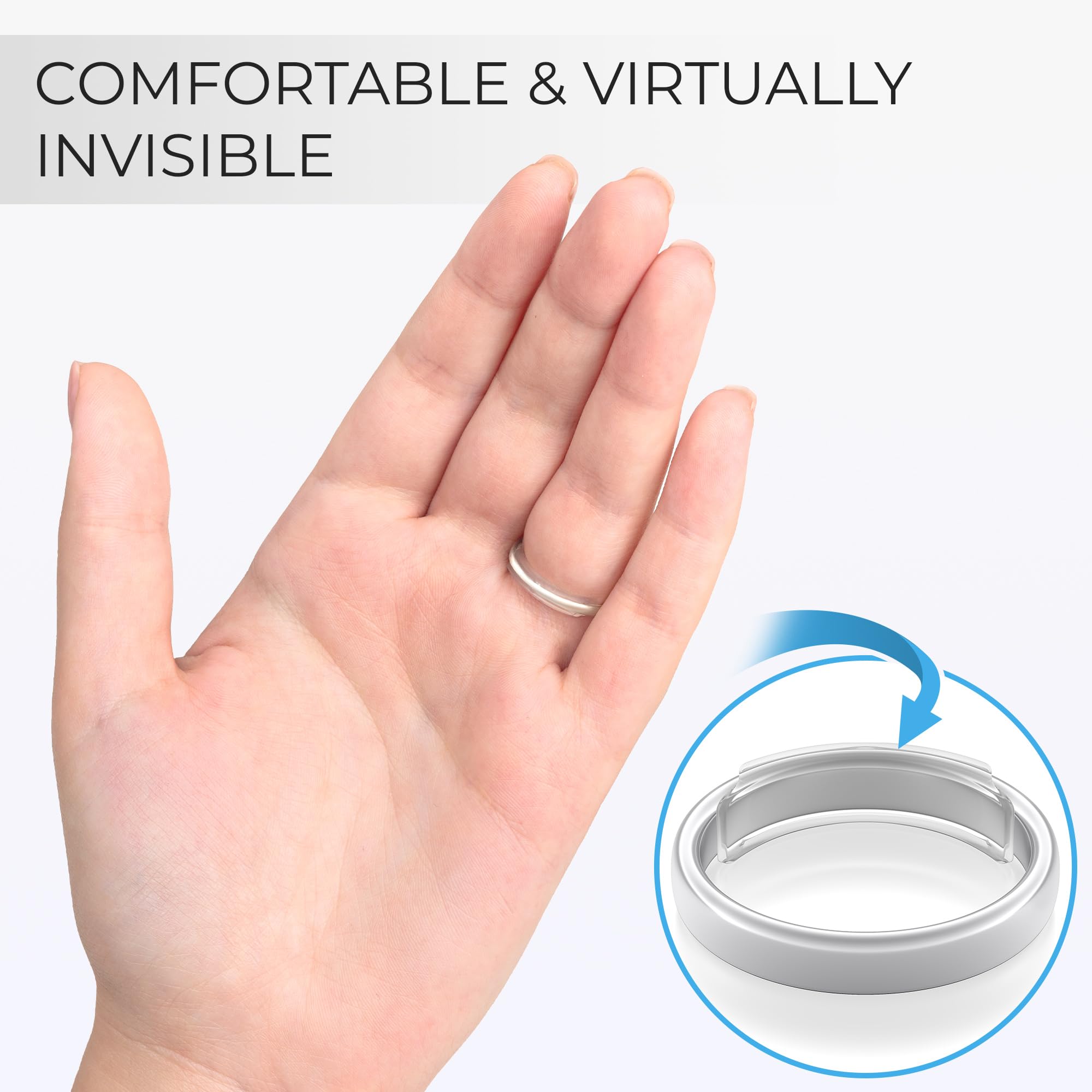 5 STARS UNITED Ring Sizers for Loose Rings - 8 - Pack Easy-Clip Ring Size Adjuster for 1-10 mm Band Widths - Ring Guards for Women and Me