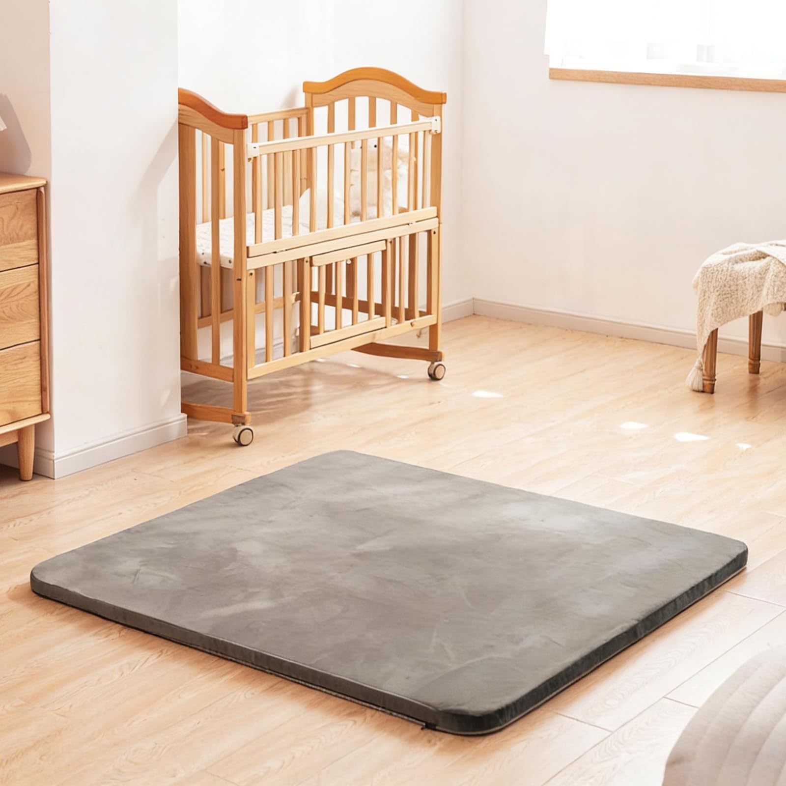 Photo 1 of Uniency Thick Foam Floor Mat, 79"x59" Non-Slip Soft Cushioned Mat for Home & Office, Non-Toxic Floor Cushion for Living Room, Bedroom, Yoga, Pets & Play(Grey)