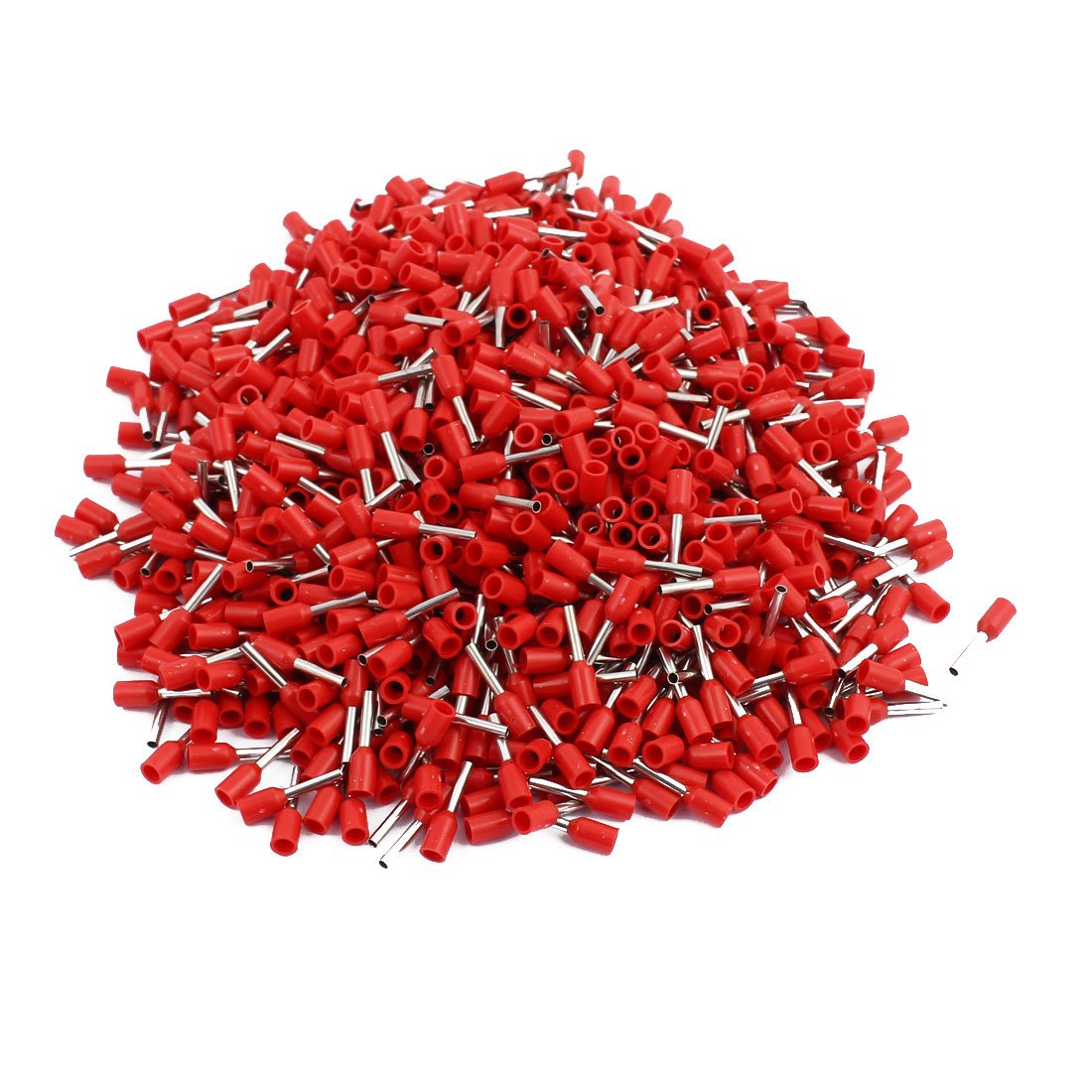 sourcing map 1000 Pcs E7508 20AWG Tube Type Insulated Cable End Terminal Red