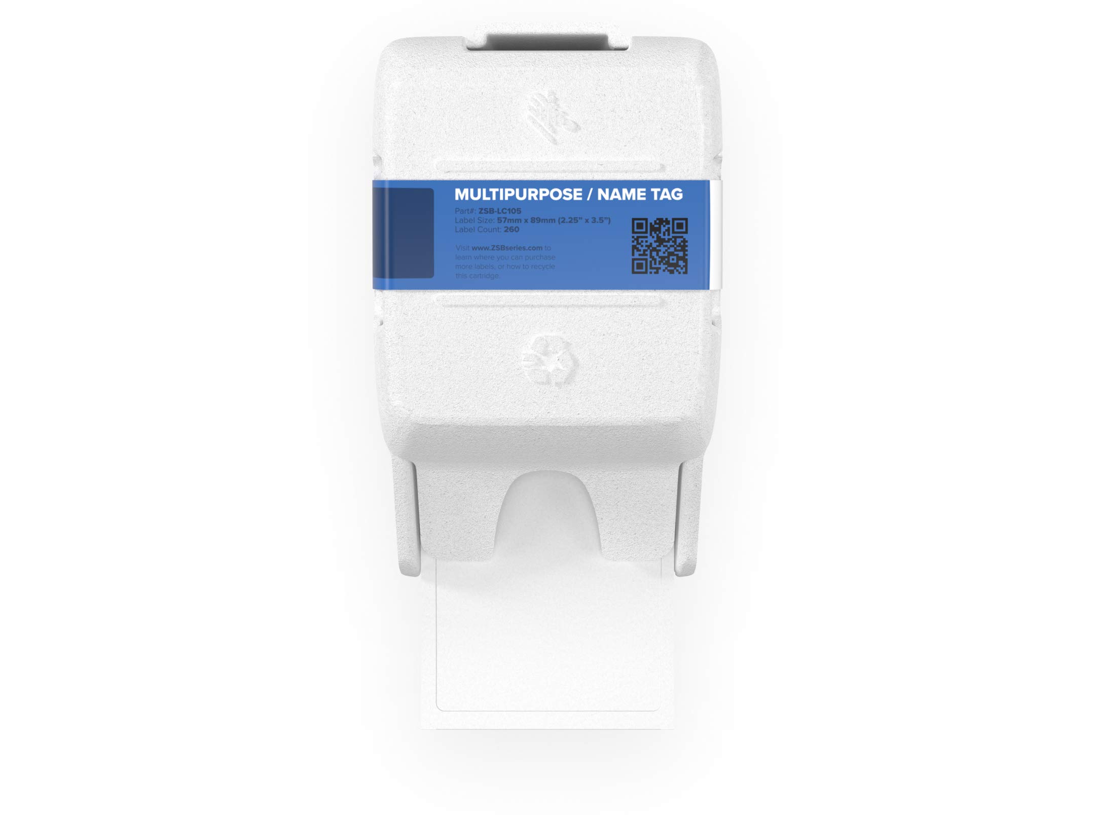 Zebra - ZSB Name Badge Labels for Thermal Label Printer | Shipping Label Printer Cartridge - ZSB- LC105-2.25 x 3.5 inch (260 Labels in Cartridge) | Compatible with ZSB-Series Label Printer Machine